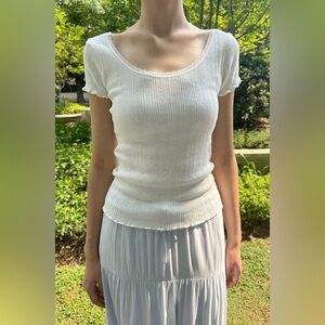 Brandy Melville White Zelly Lace Top